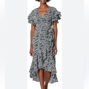 Max studio ruffle wrap dress